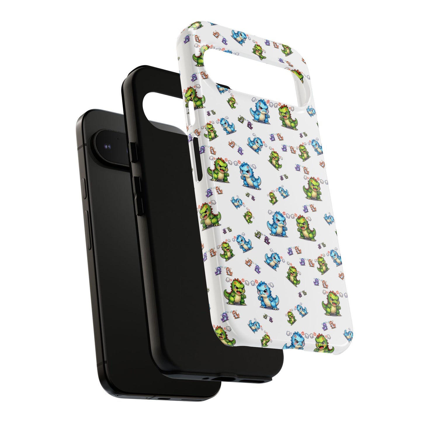 Cute Dino Pattern Phone Case — Playful Cartoon Dinosaur Tough Phone Cover