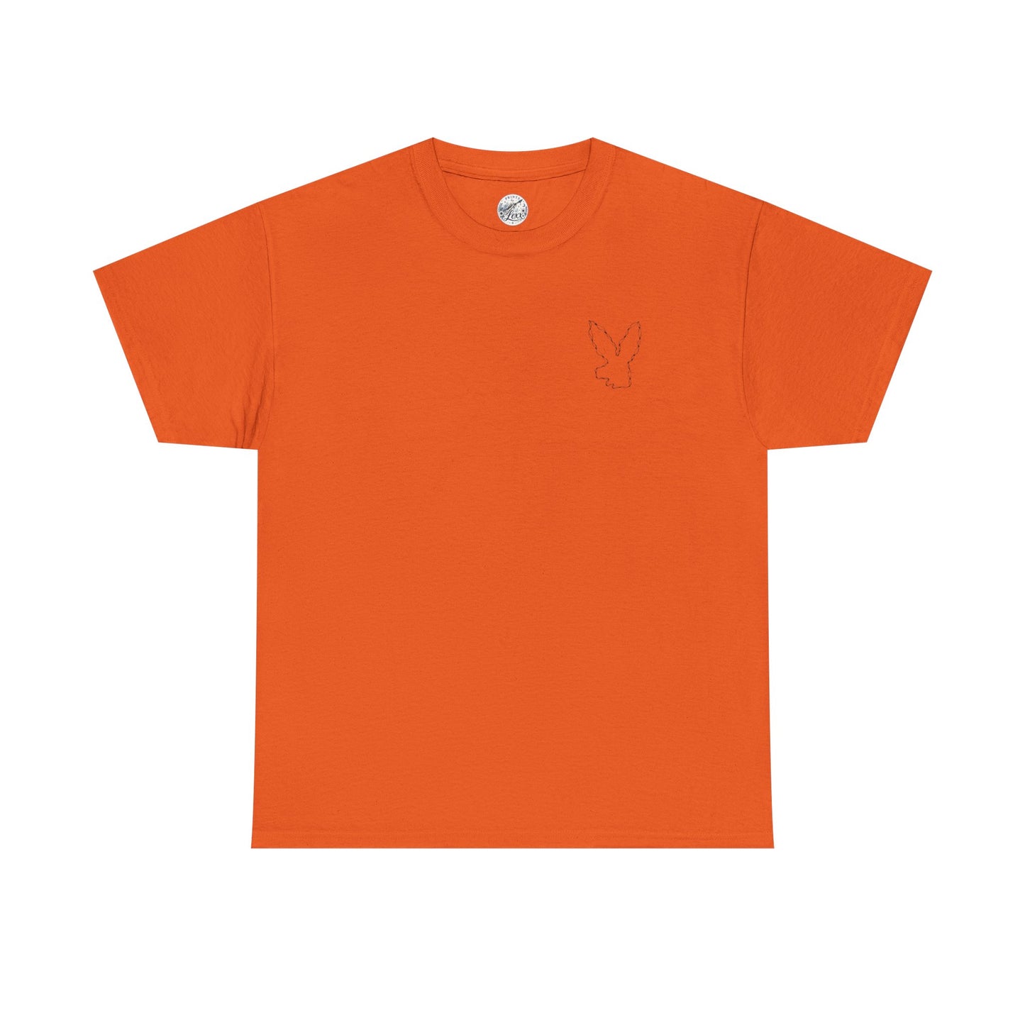 Bunny Outline Tee — Minimal Floral Rabbit Graphic T‑Shirt