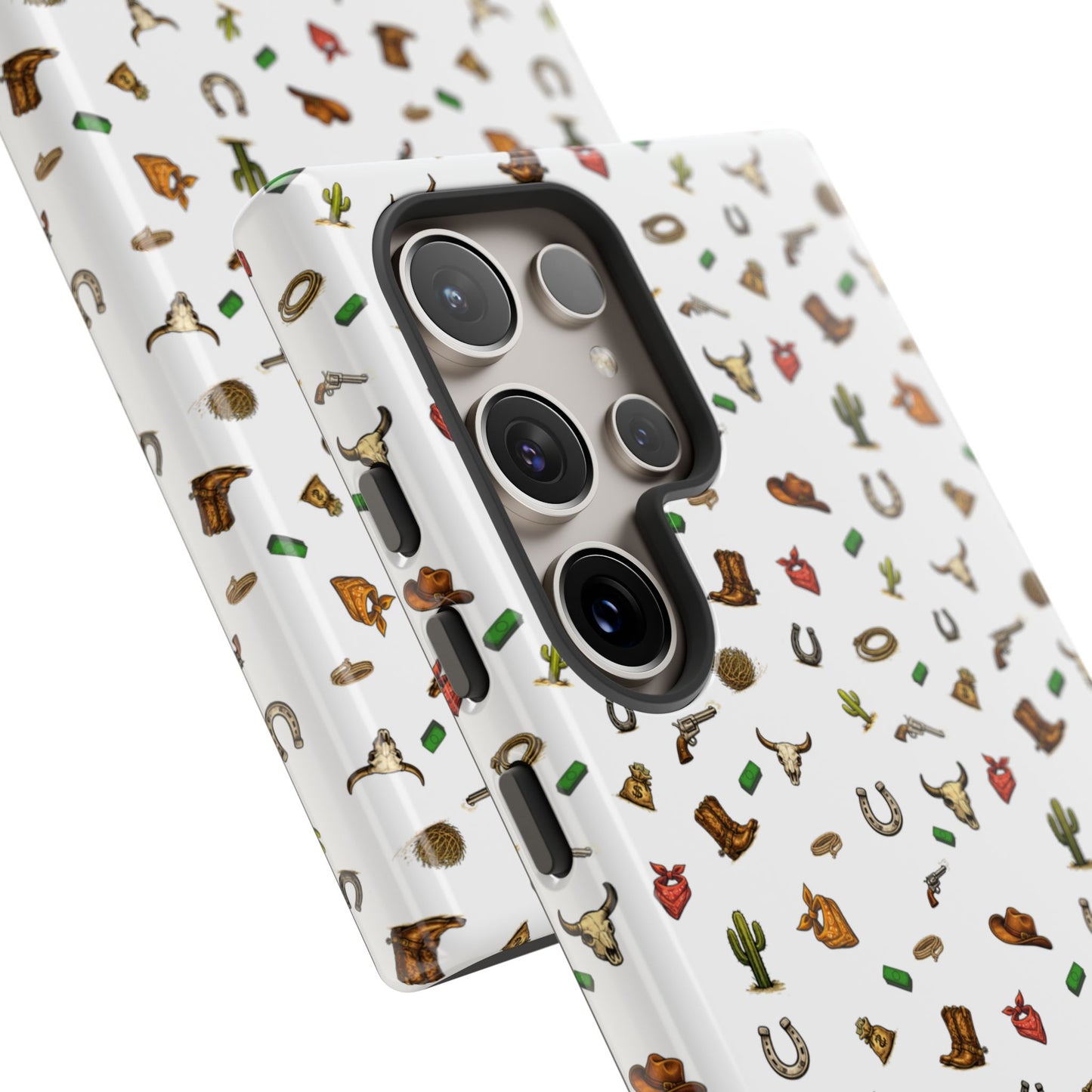 Western Pattern Phone Case — Cowboy Boots, Hats, Horseshoes & Cactus Tough Case