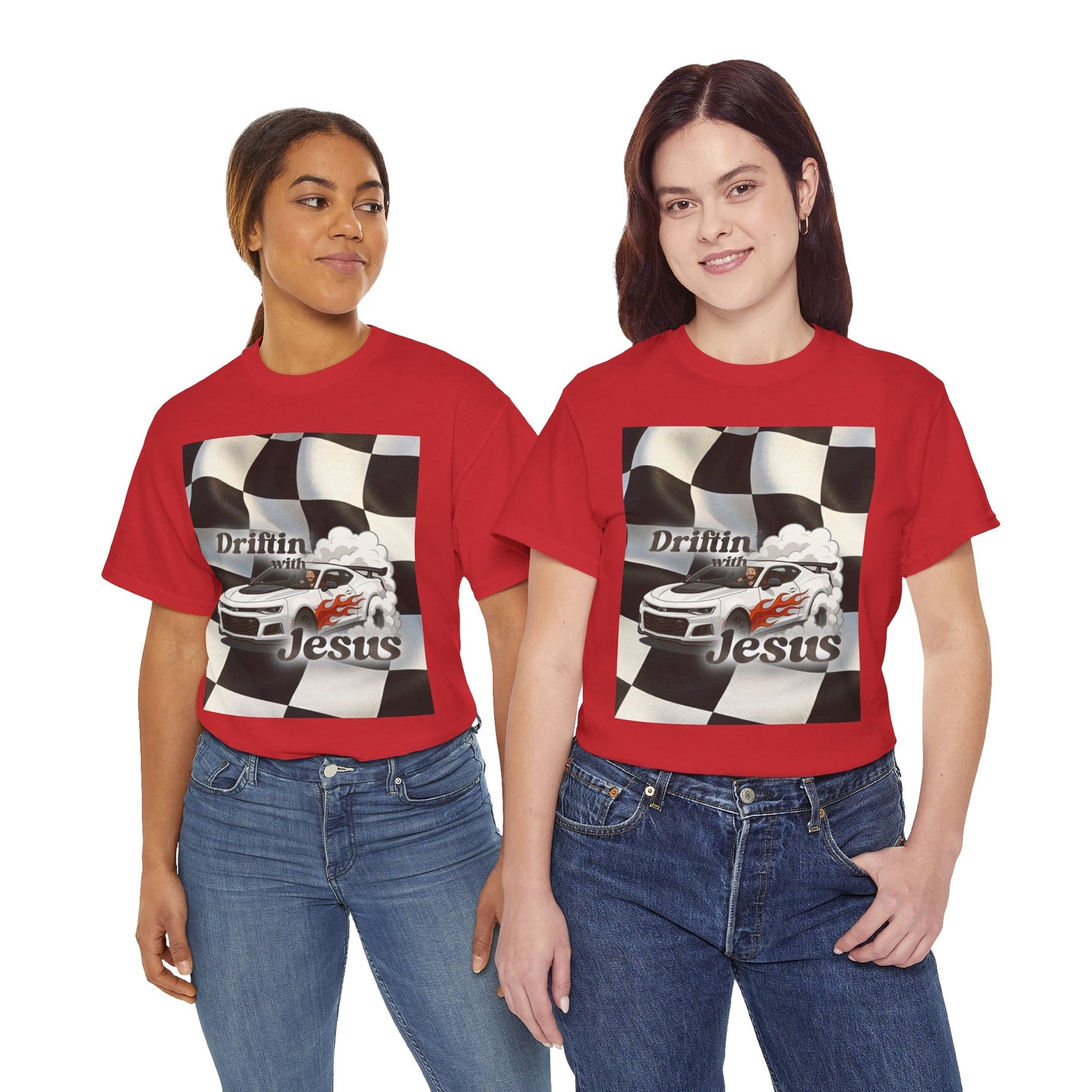 Driftin' with Jesus Tee — Christian Racing Graphic T-Shirt