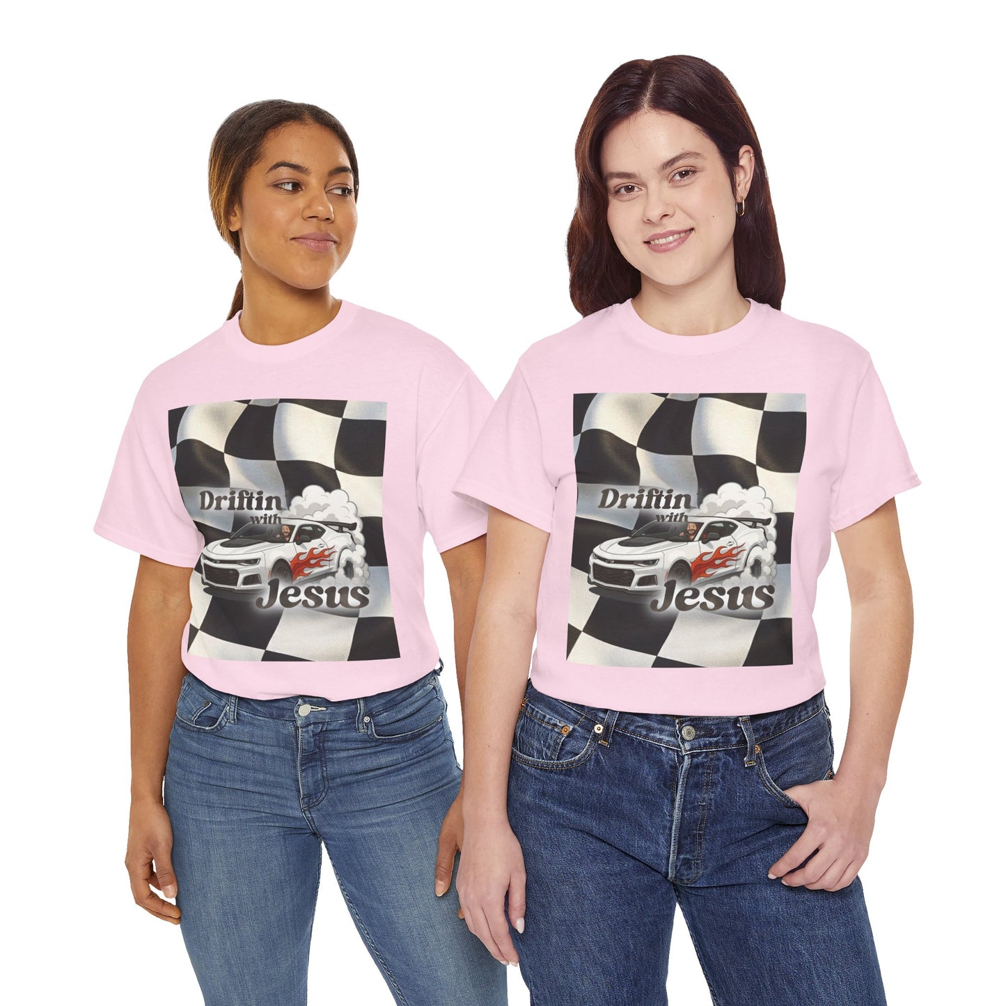 Driftin' with Jesus Tee — Christian Racing Graphic T-Shirt
