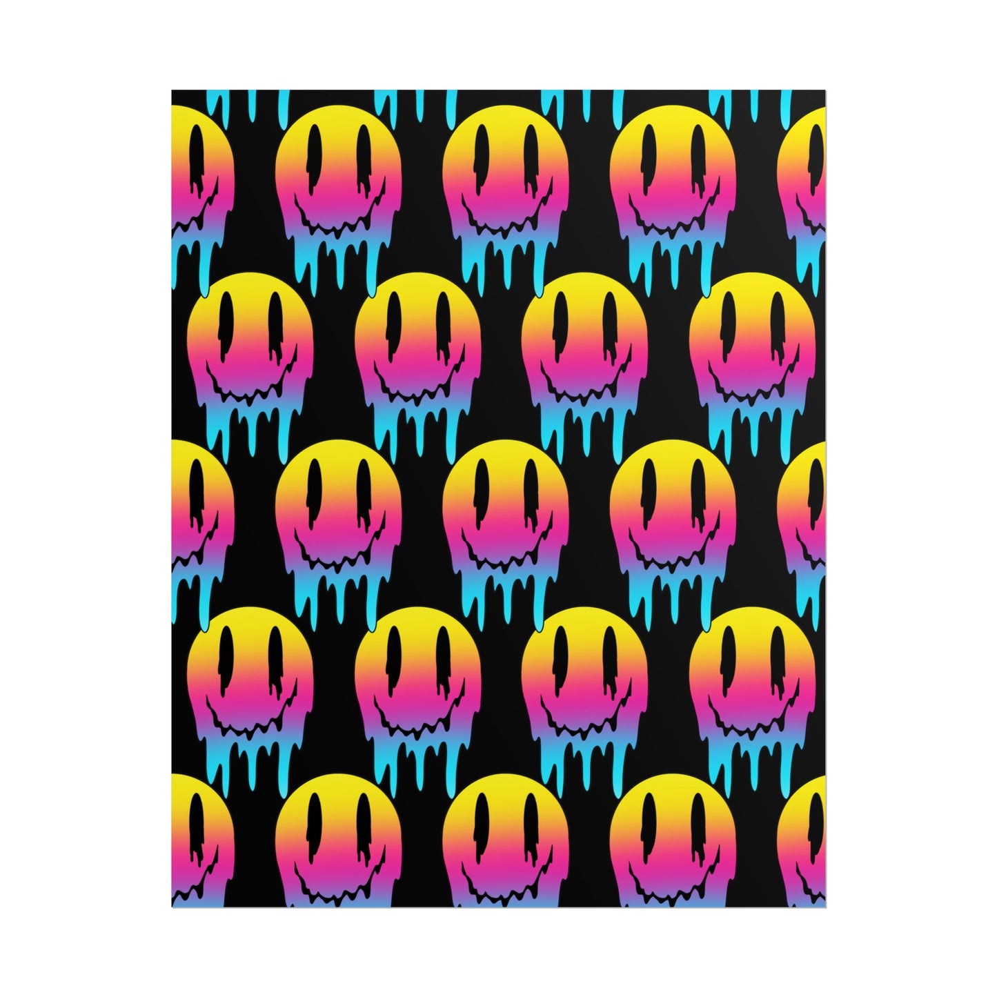 Neon Drip Smiley Poster
