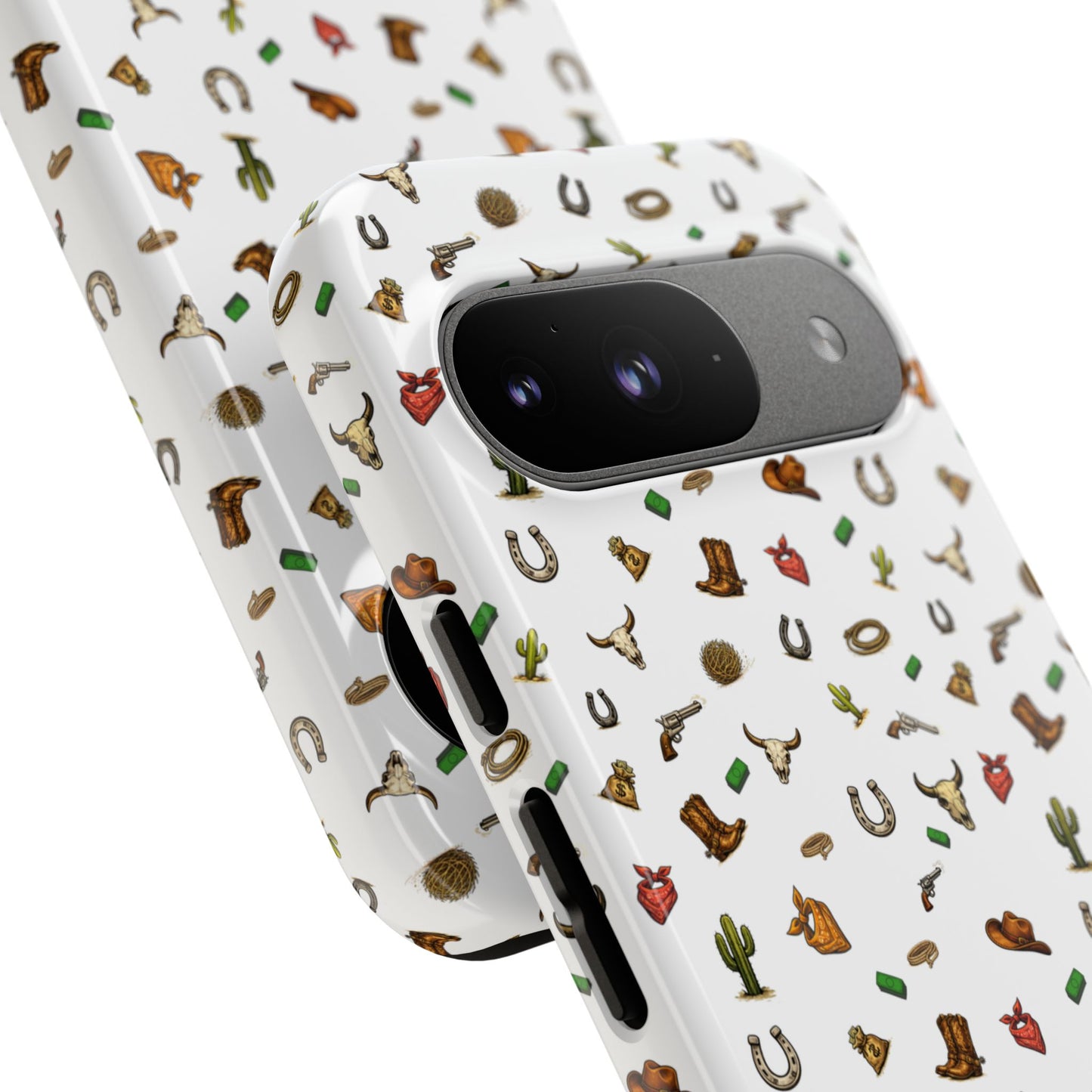Western Pattern Phone Case — Cowboy Boots, Hats, Horseshoes & Cactus Tough Case