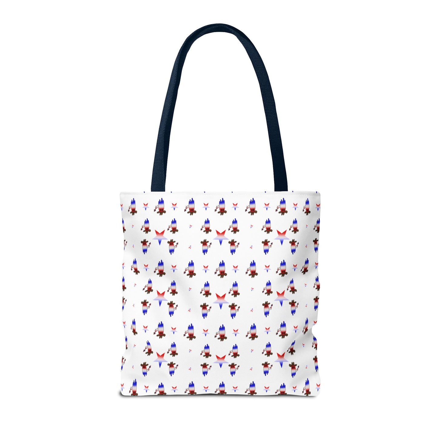 Patriotic Ghost Pattern Tote Bag – Red White Blue All-Over Print