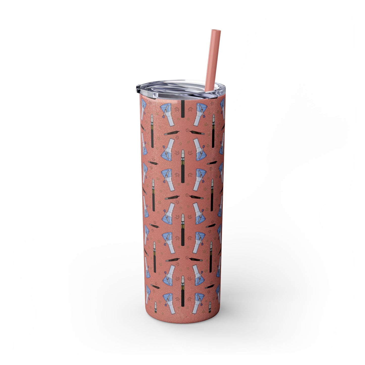 20oz Skinny Tumbler – Bongs & Penjamin Pattern | Travel Straw Cup for Stylists