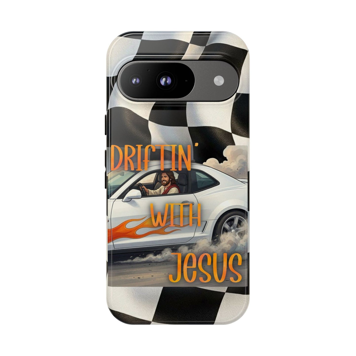 Phone Case — "Driftin' With Jesus" Racing Crosscheck Design - Samsung/ Google phones