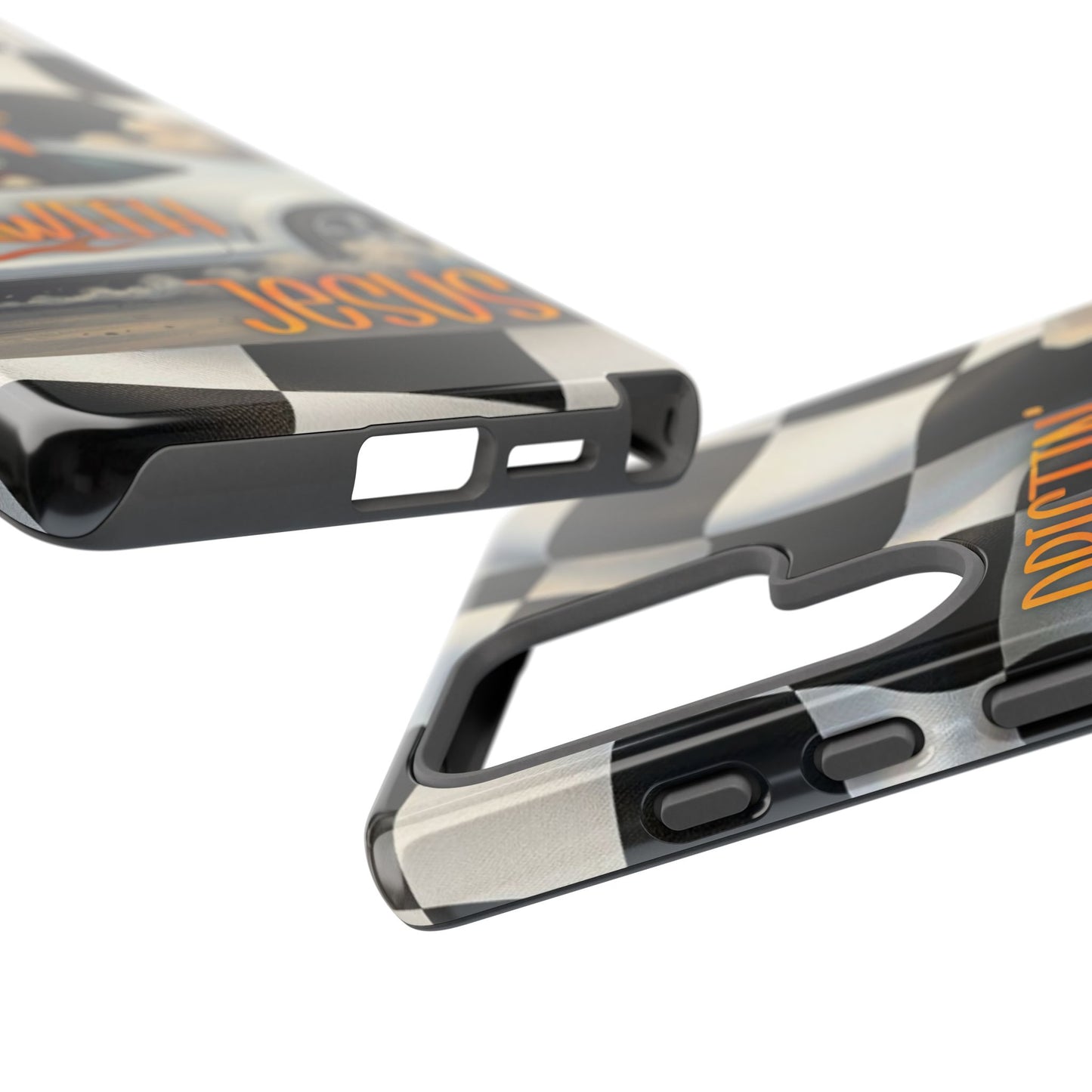 Phone Case — "Driftin' With Jesus" Racing Crosscheck Design - Samsung/ Google phones
