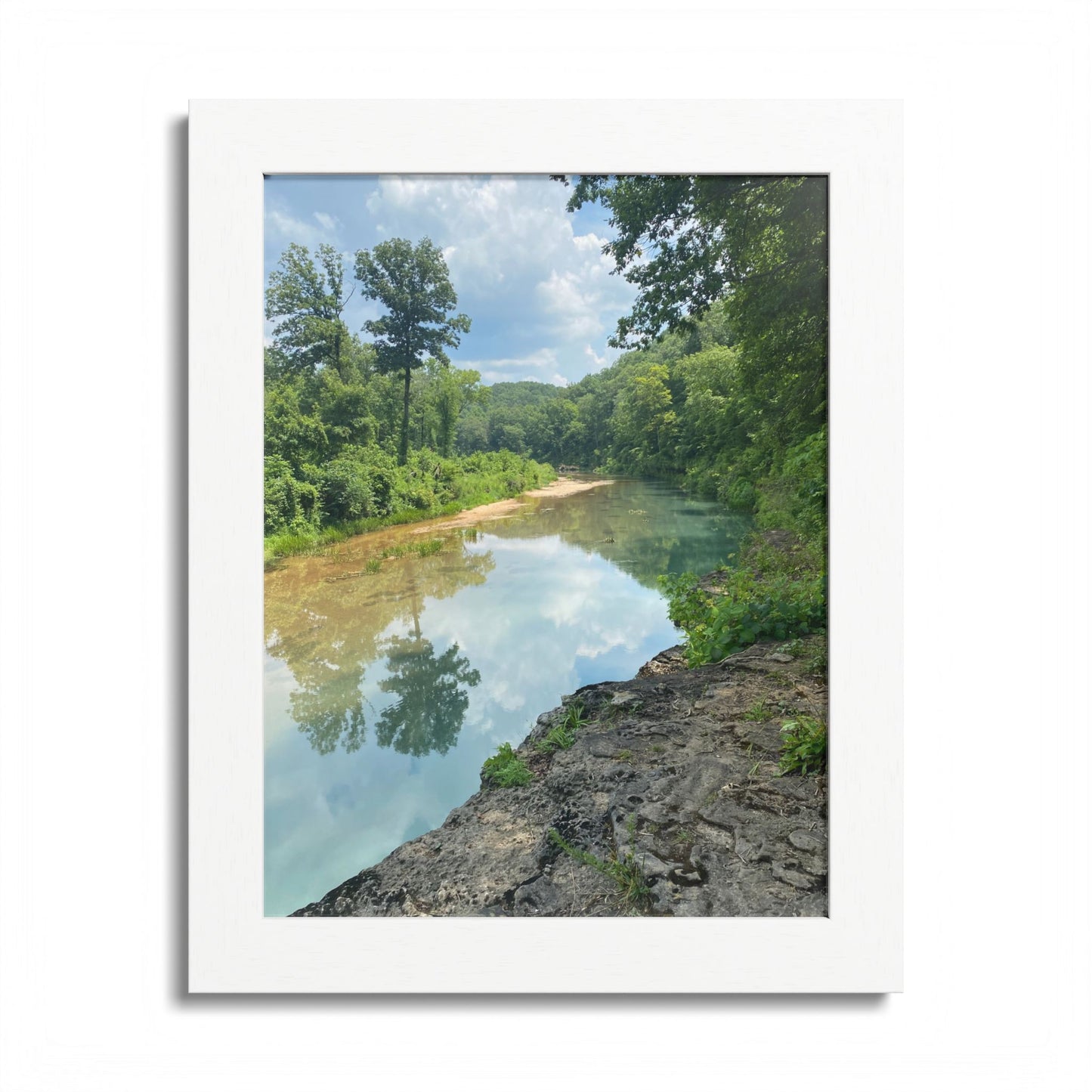 Framed Nature Poster — Serene River Landscape Wall Art