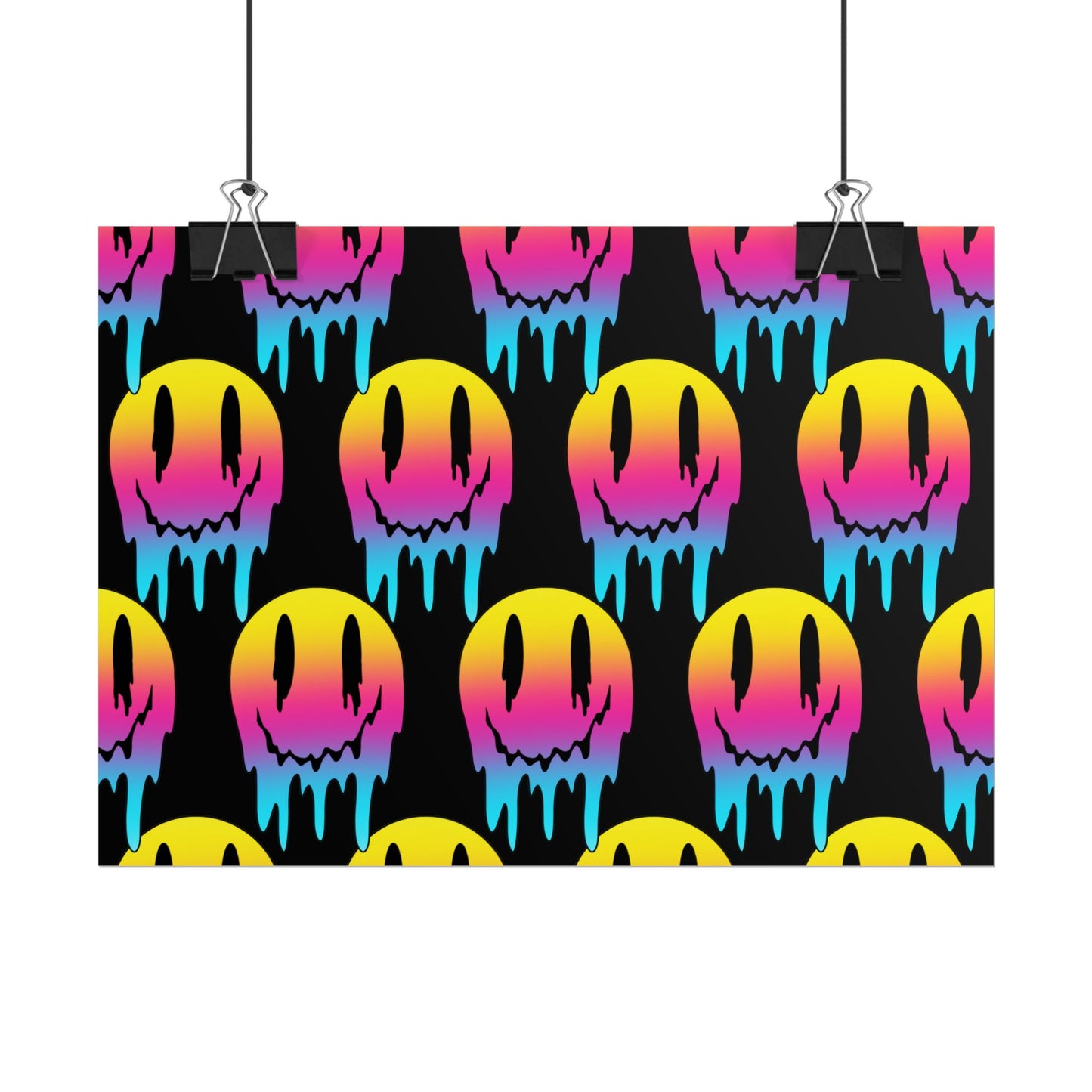 Neon Drip Smiley Poster