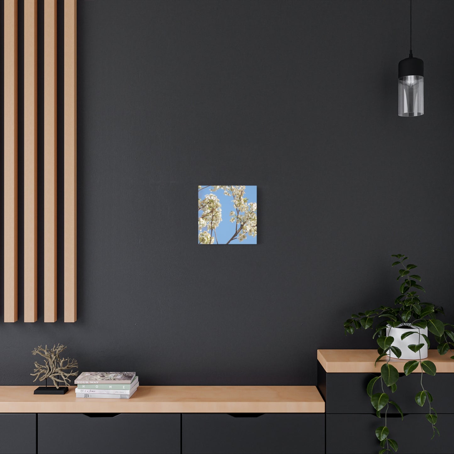 Blossom Branch Canvas Print — Spring White Flower Wall Art