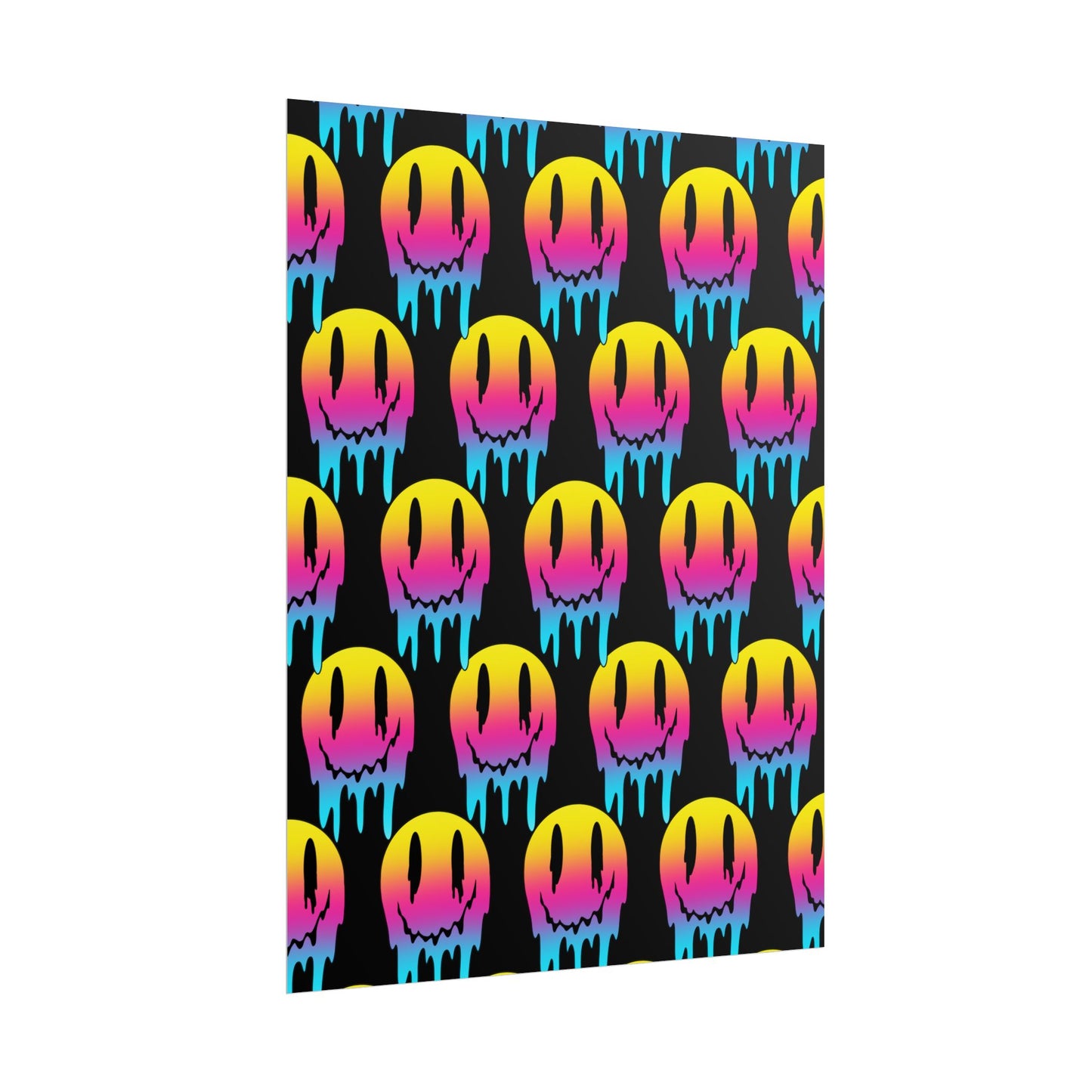 Neon Drip Smiley Poster