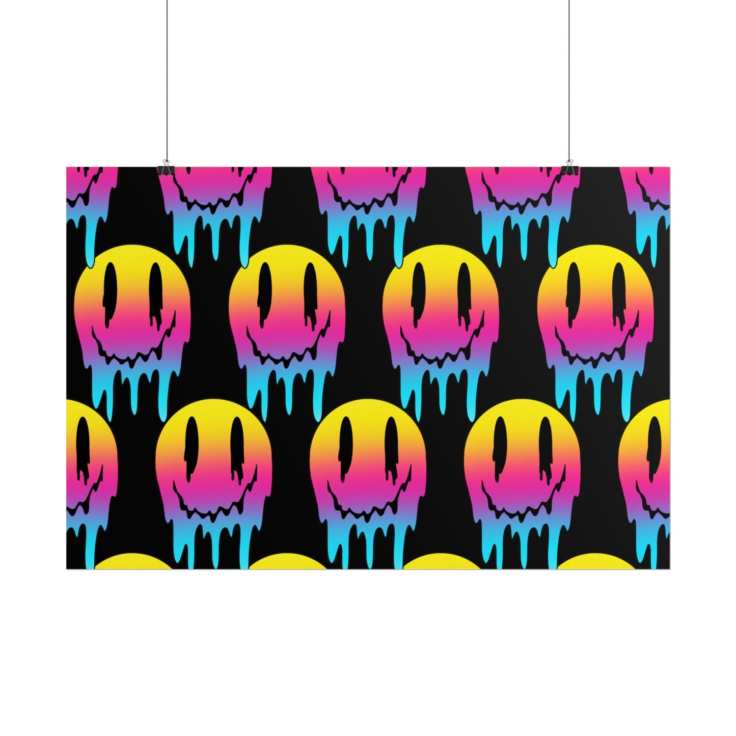 Neon Drip Smiley Poster