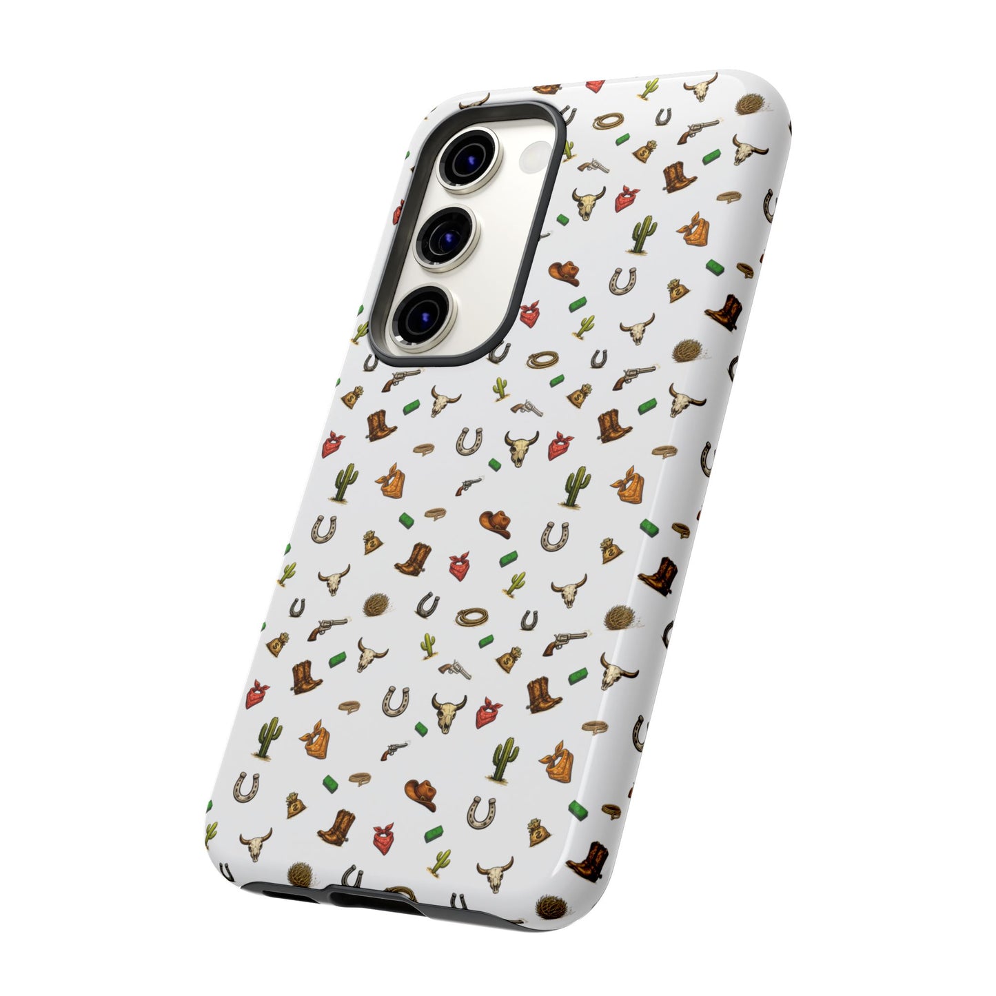Western Pattern Phone Case — Cowboy Boots, Hats, Horseshoes & Cactus Tough Case