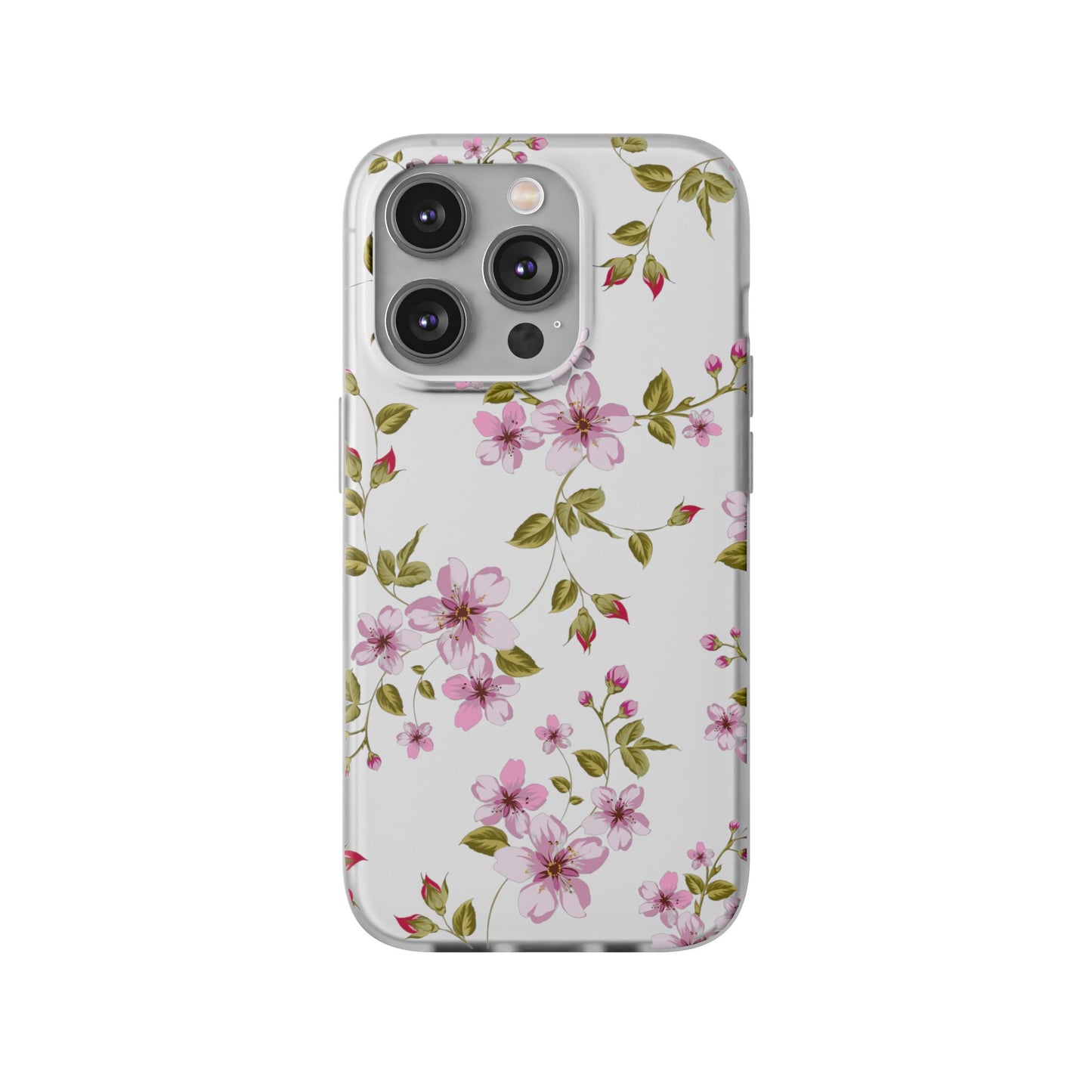 Floral Pink Blossom Flexi Case — Slim Protective Phone Case with Watercolor Cherry Blossom Design