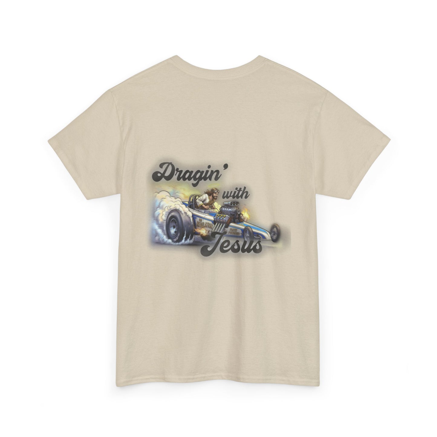 T-Shirt — "Dragin' With Jesus" Classic Car Faith Tee