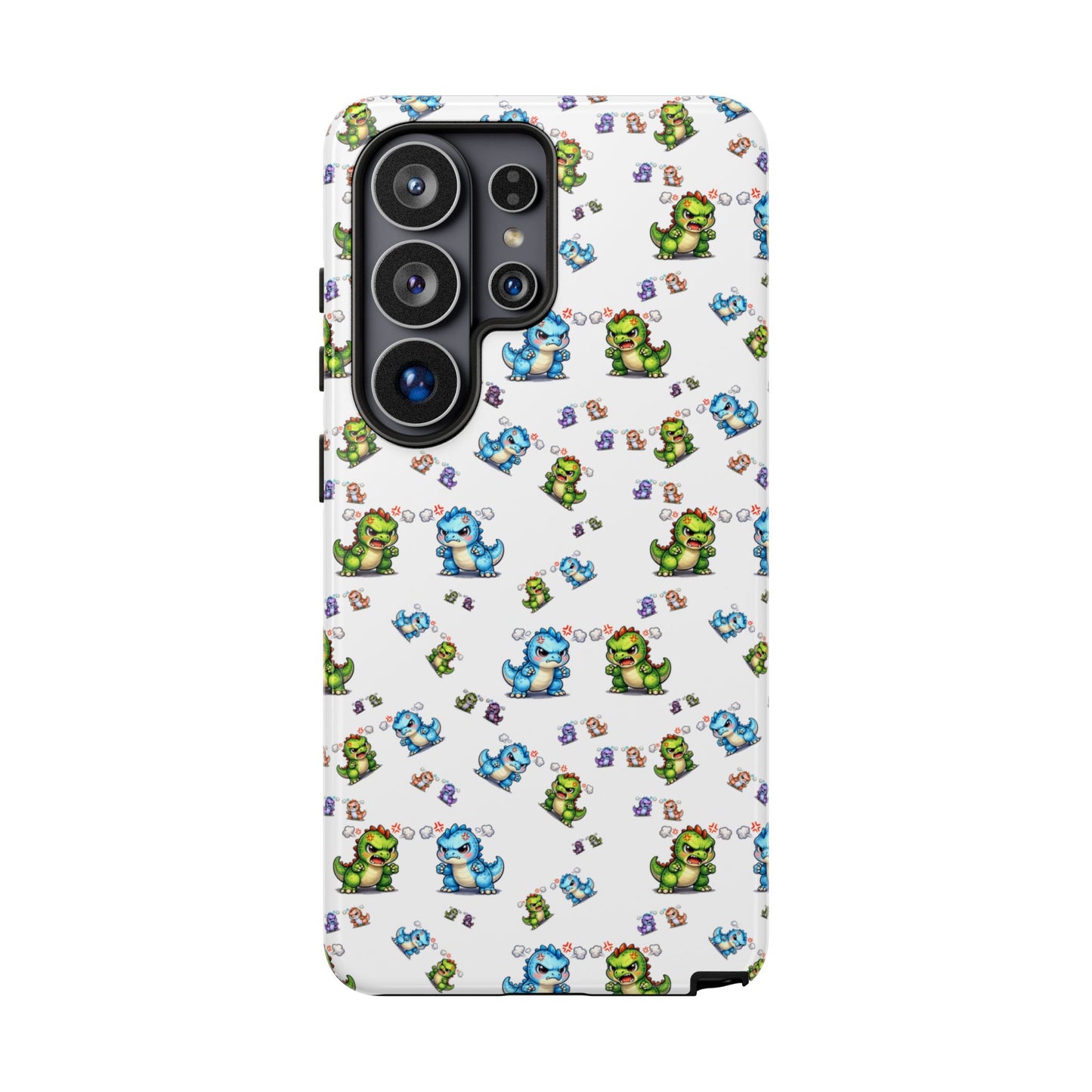 Cute Dino Pattern Phone Case — Playful Cartoon Dinosaur Tough Phone Cover