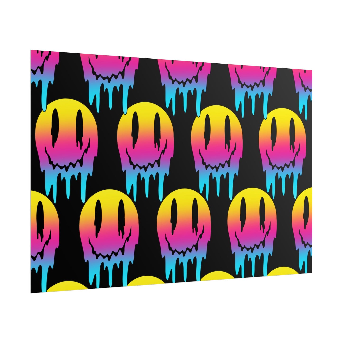 Neon Drip Smiley Poster