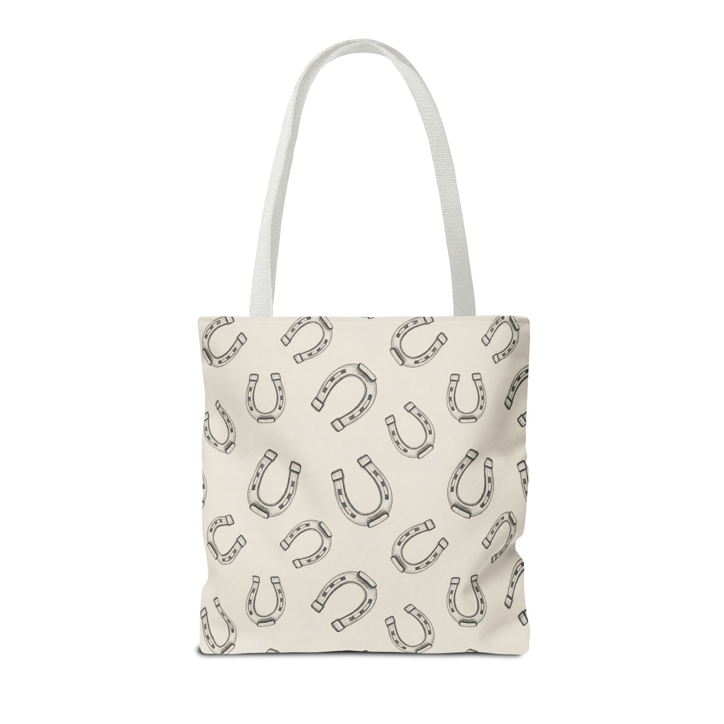 Horseshoe Pattern Tote Bag – Lucky Neutral Printed Canvas Tote