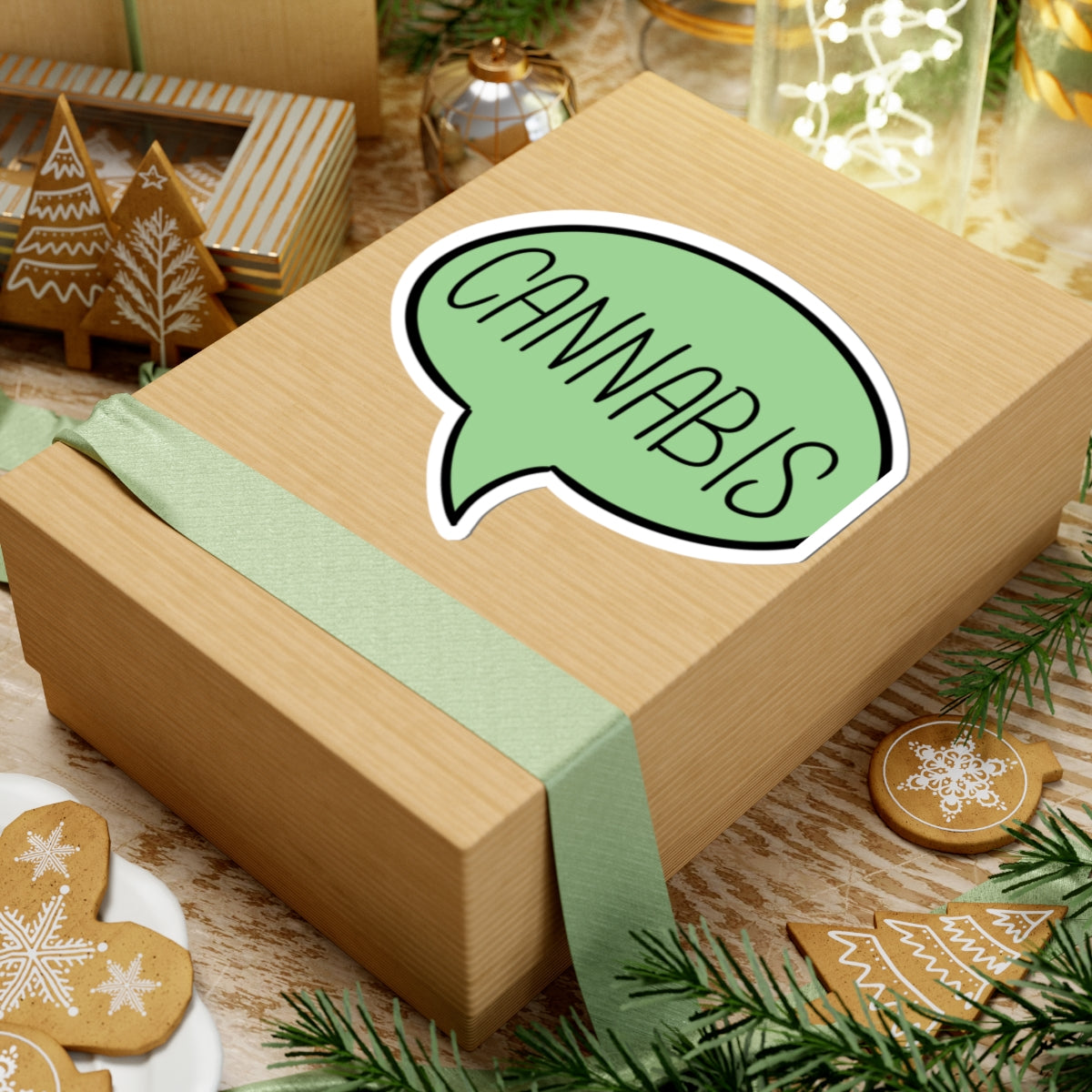 Cannabis Speech Bubble Kiss-Cut Sticker