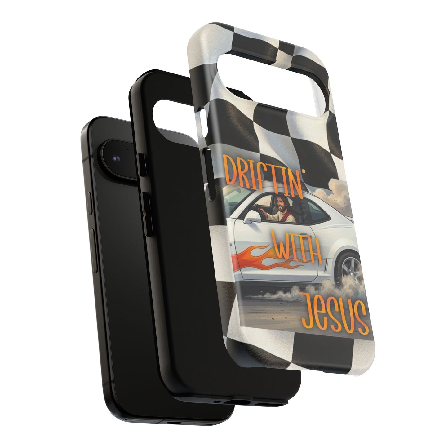 Phone Case — "Driftin' With Jesus" Racing Crosscheck Design - Samsung/ Google phones