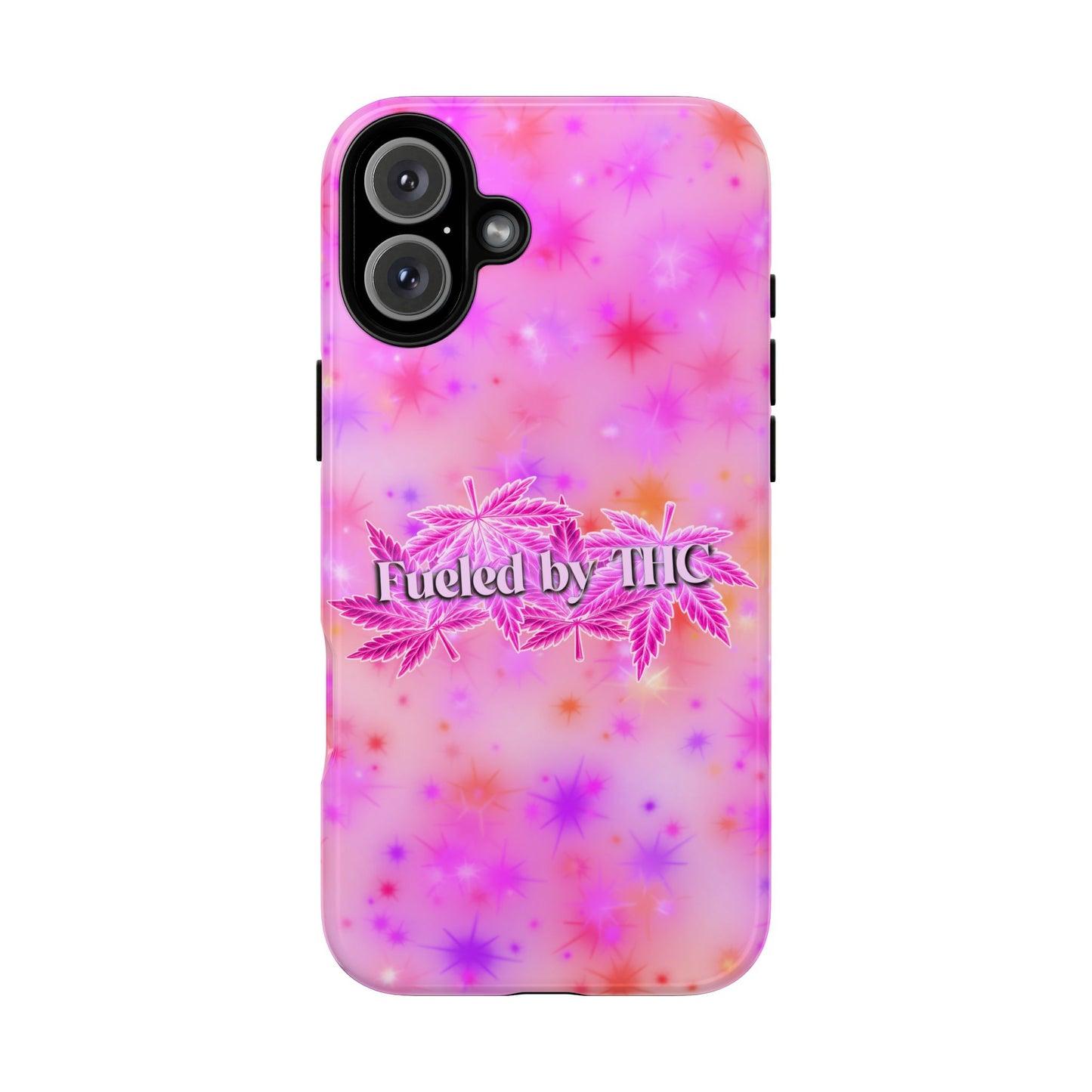Fueled by THC Phone Case — Pink Cannabis Leaf Protective Case