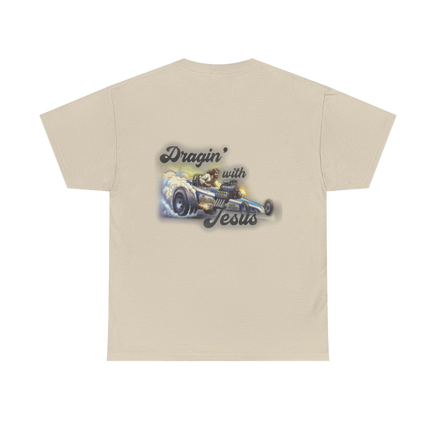 T-Shirt — "Dragin' With Jesus" Classic Car Faith Tee