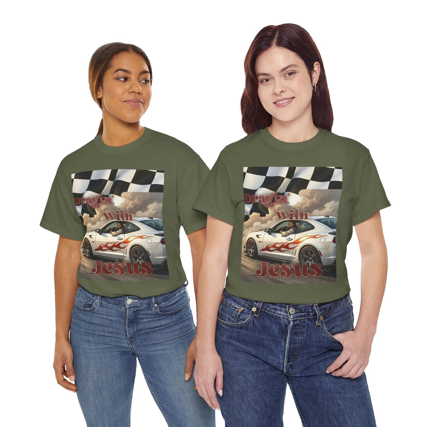 Racing With Jesus T-Shirt — Faith & Speed Graphic Tee