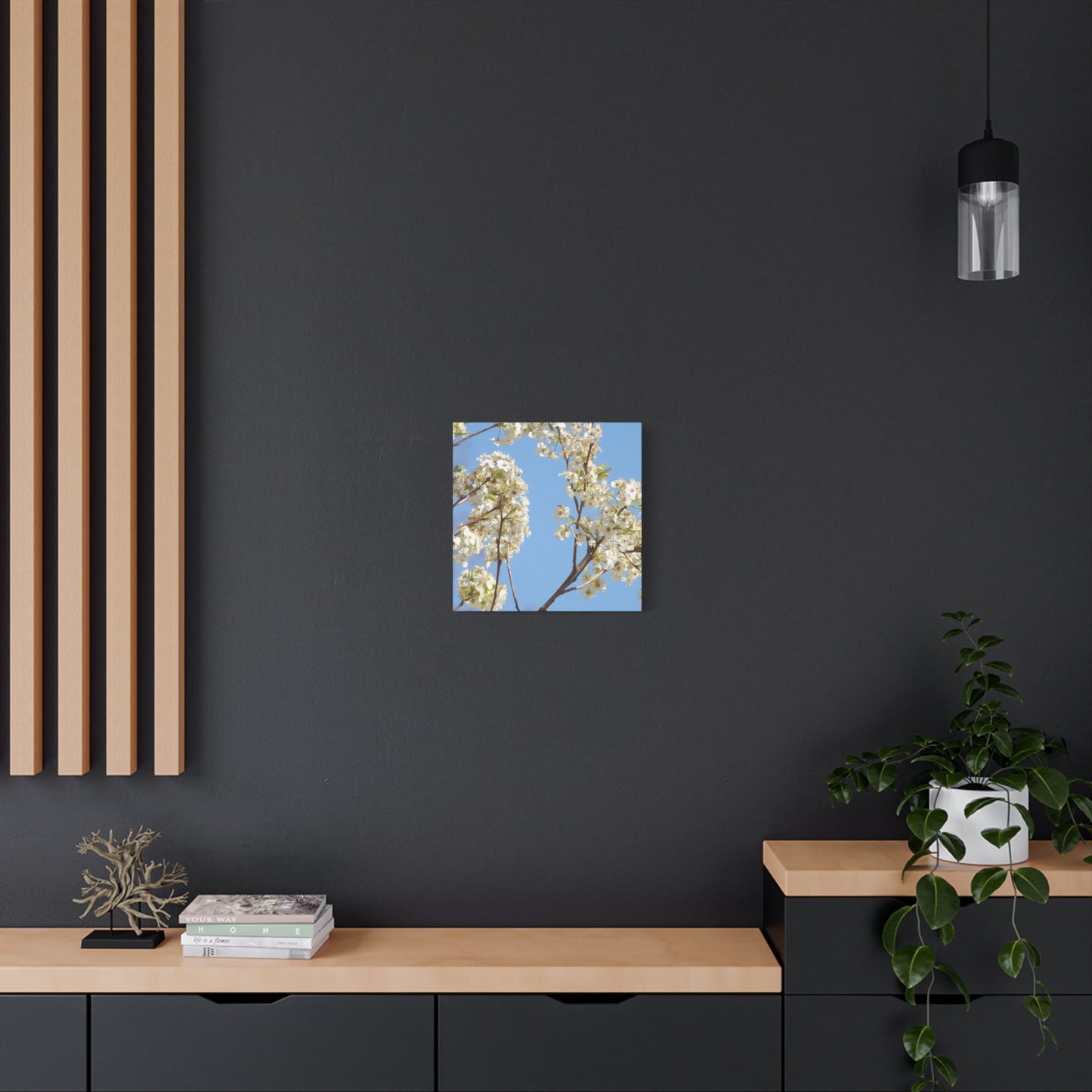 Blossom Branch Canvas Print — Spring White Flower Wall Art