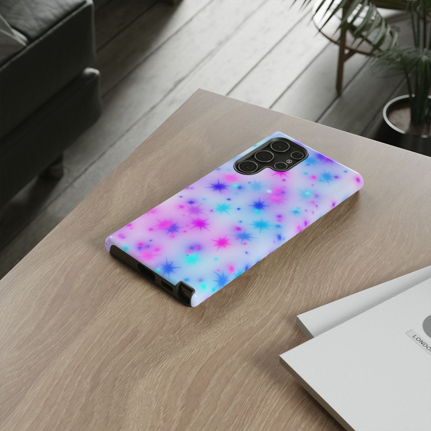 Galaxy Sparkle Tough Phone Case - Pastel Starburst Protective Cover
