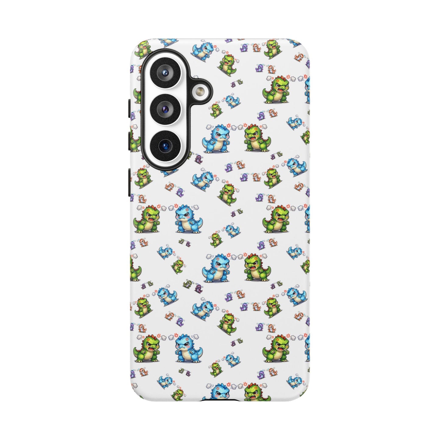 Cute Dino Pattern Phone Case — Playful Cartoon Dinosaur Tough Phone Cover