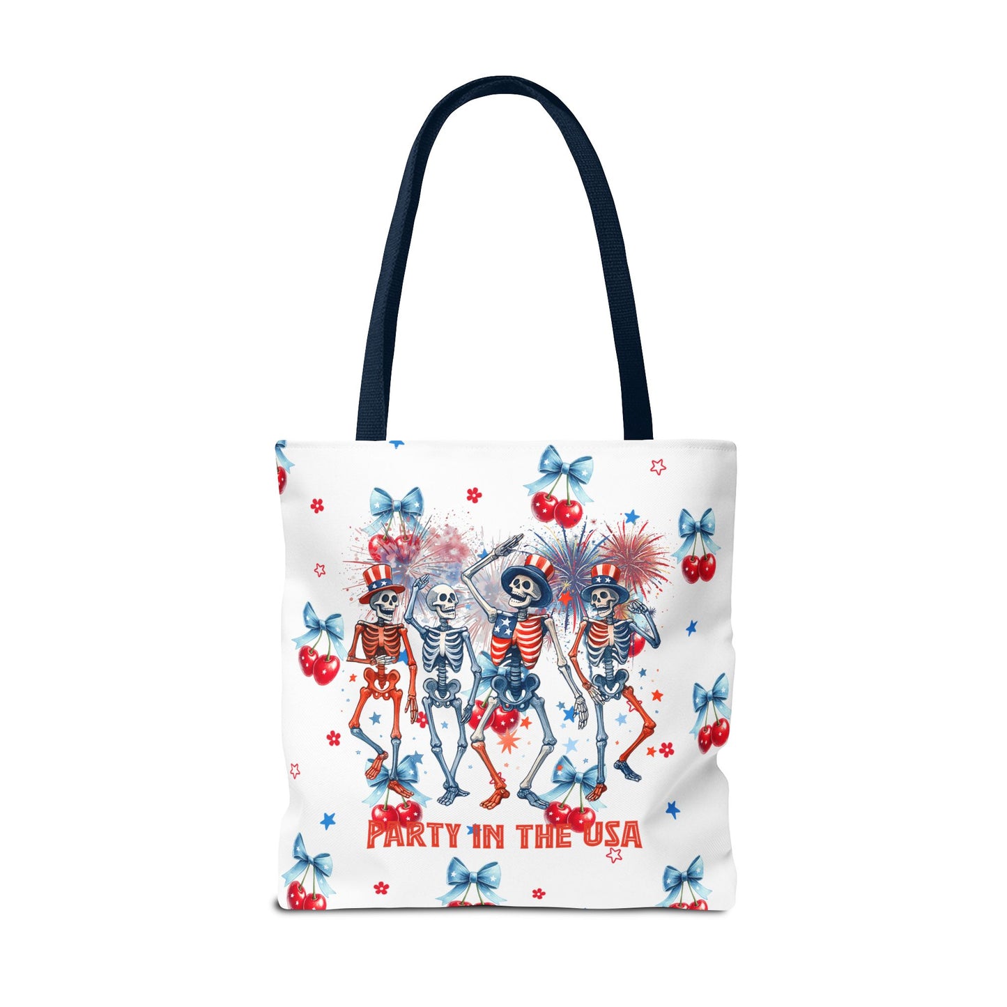 Patriotic Skeletons Tote Bag — "Party in the USA" 4th of July All-Over Print