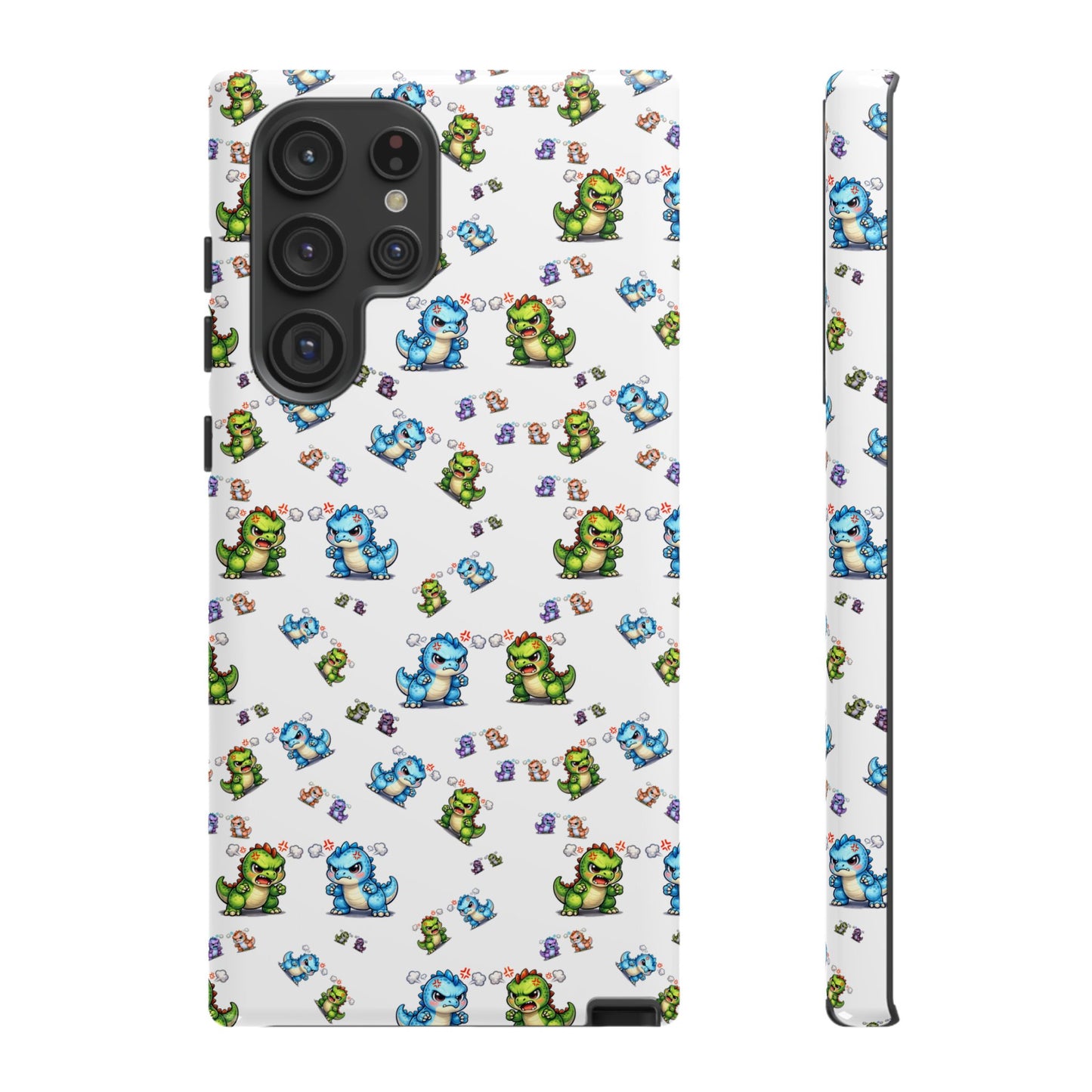 Cute Dino Pattern Phone Case — Playful Cartoon Dinosaur Tough Phone Cover