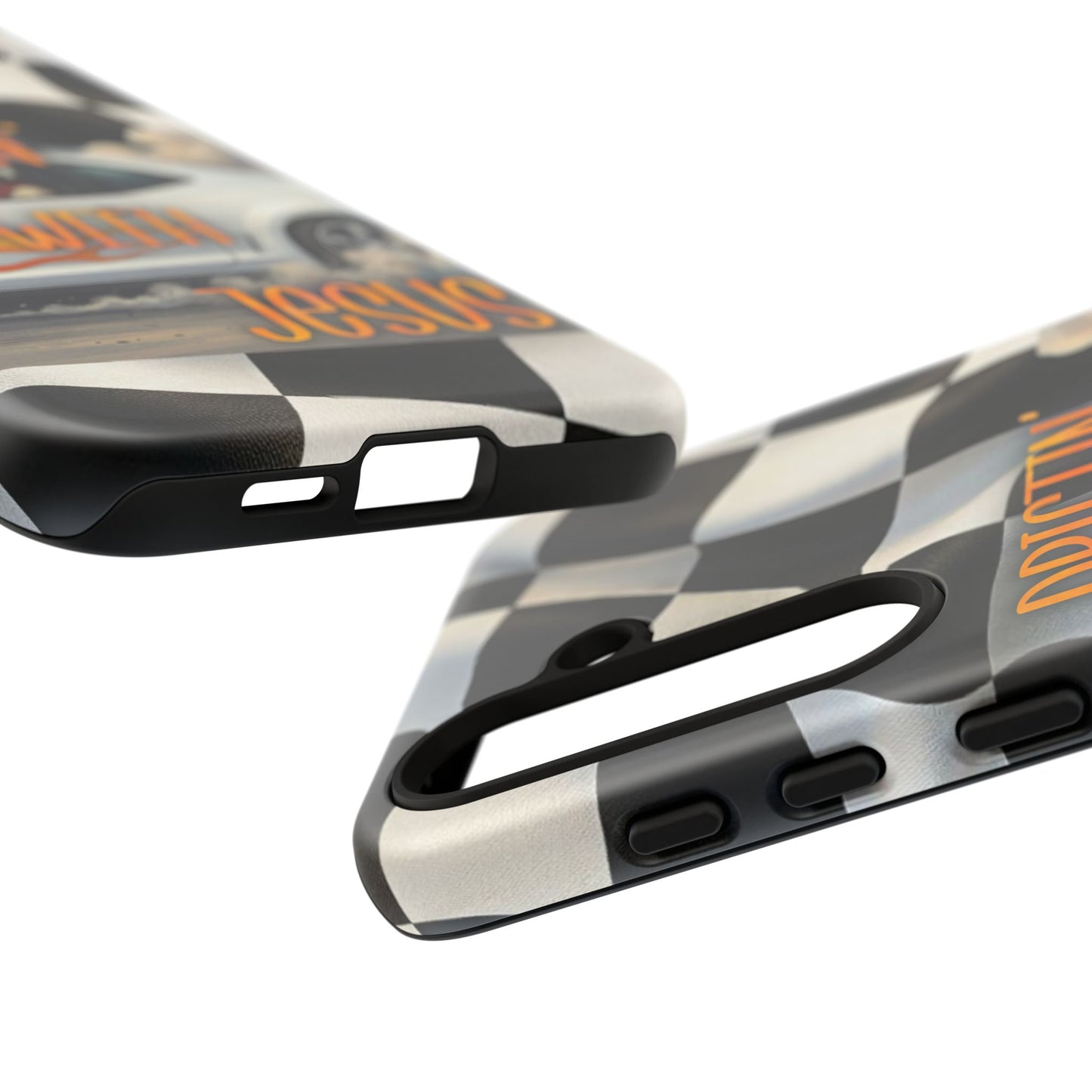Phone Case — "Driftin' With Jesus" Racing Crosscheck Design - Samsung/ Google phones