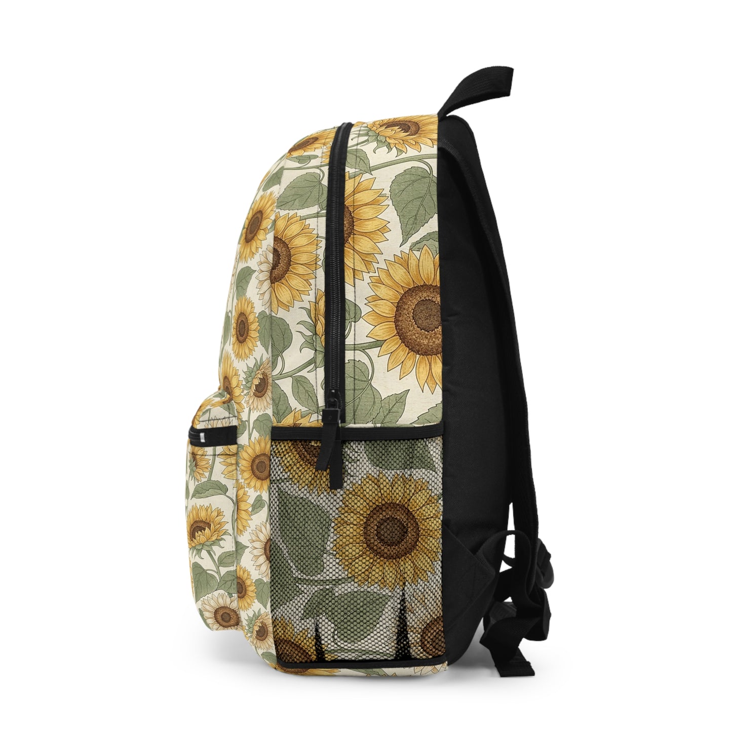 Sunflower Pattern Backpack — Vintage Floral School & Travel Bag
