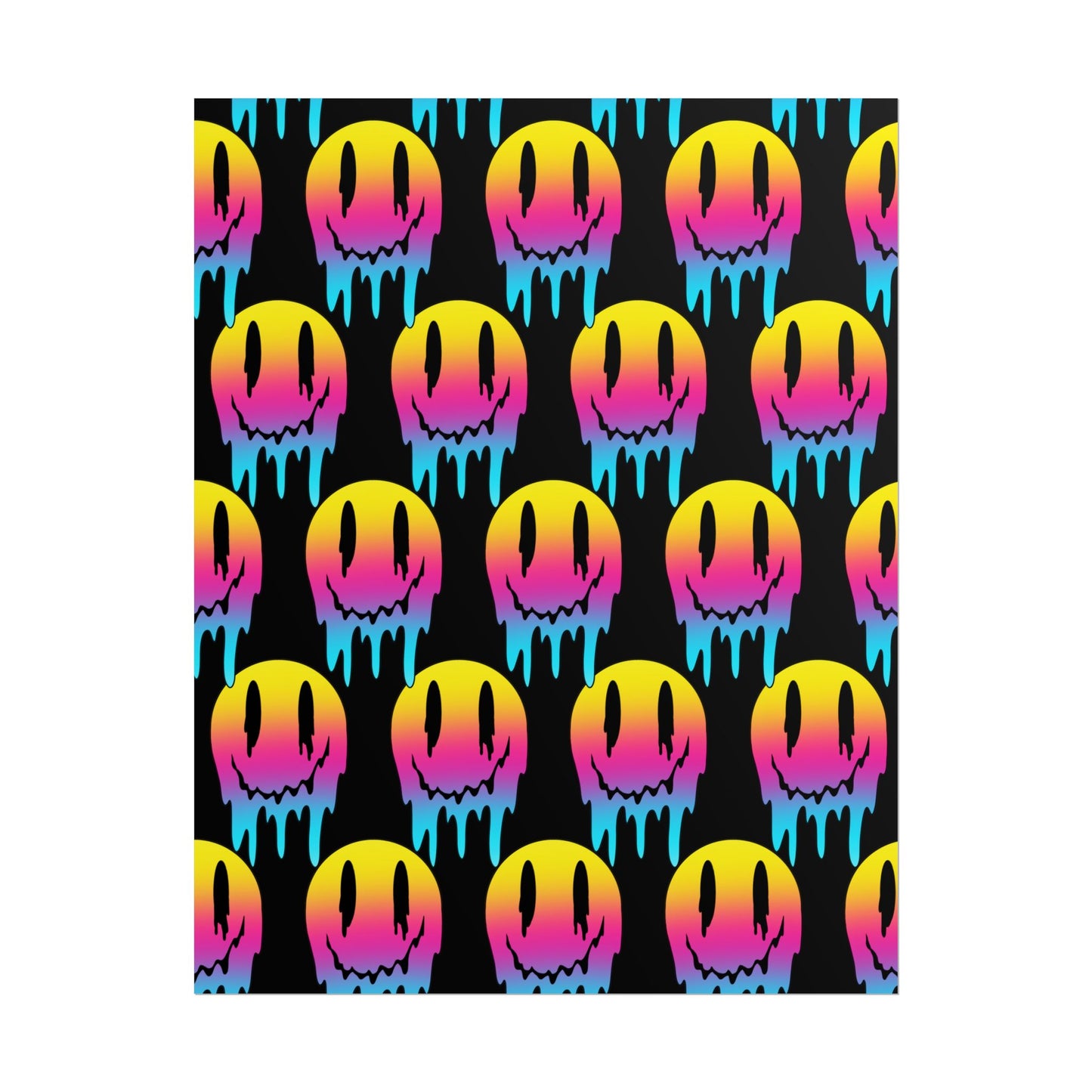 Neon Drip Smiley Poster