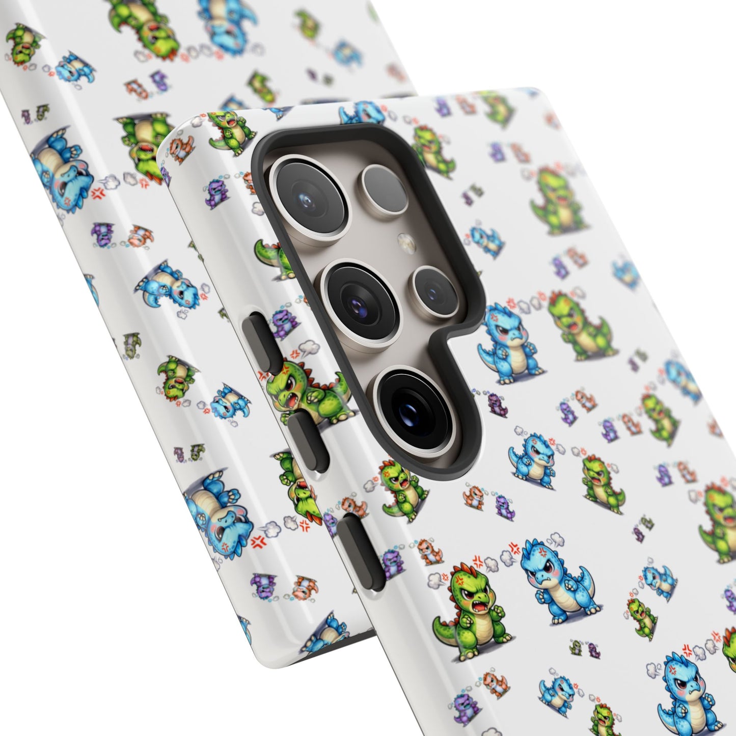 Cute Dino Pattern Phone Case — Playful Cartoon Dinosaur Tough Phone Cover