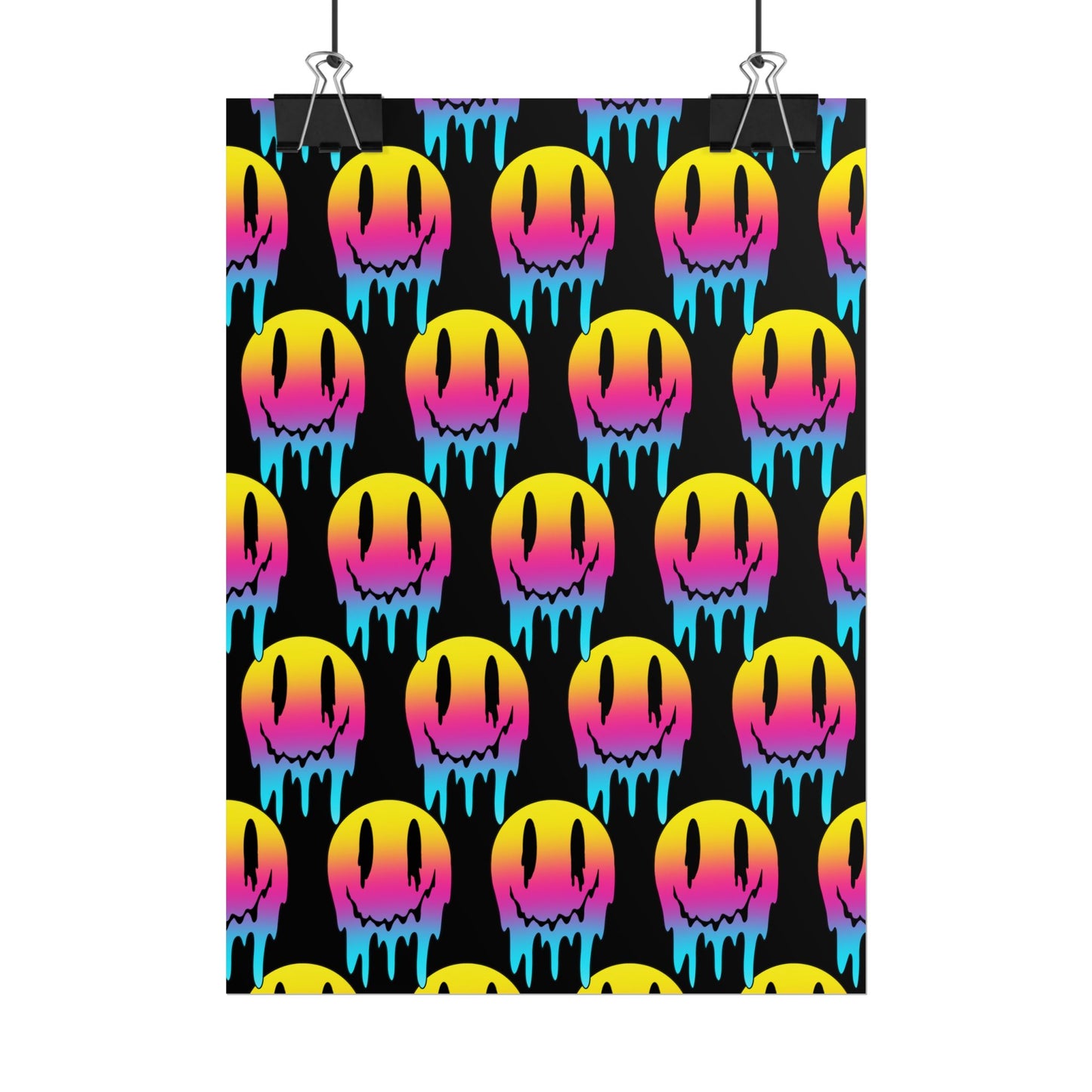Neon Drip Smiley Poster