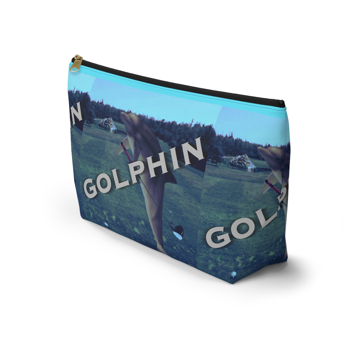 Golphin Dolphin Print Accessory Pouch — T‑Bottom Cosmetic Bag