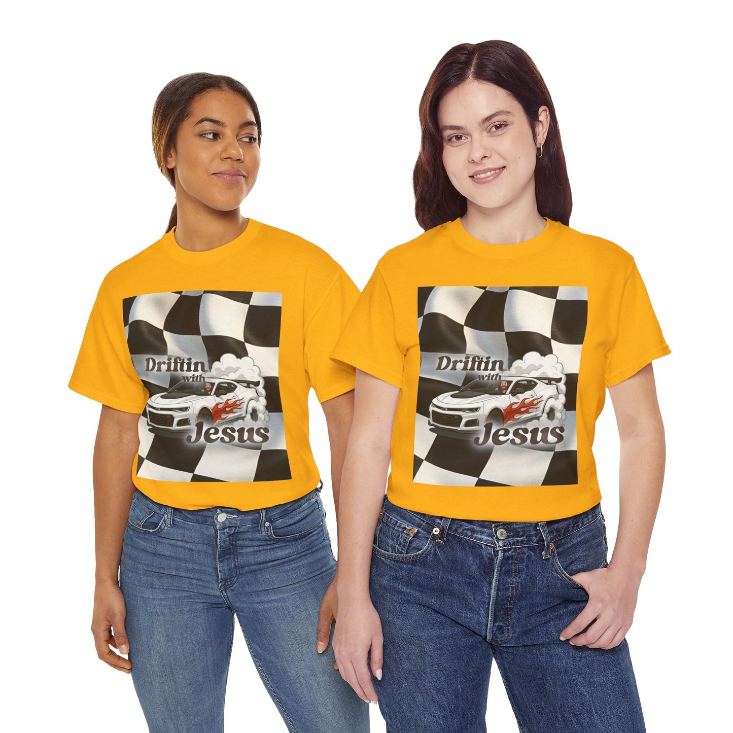 Driftin' with Jesus Tee — Christian Racing Graphic T-Shirt