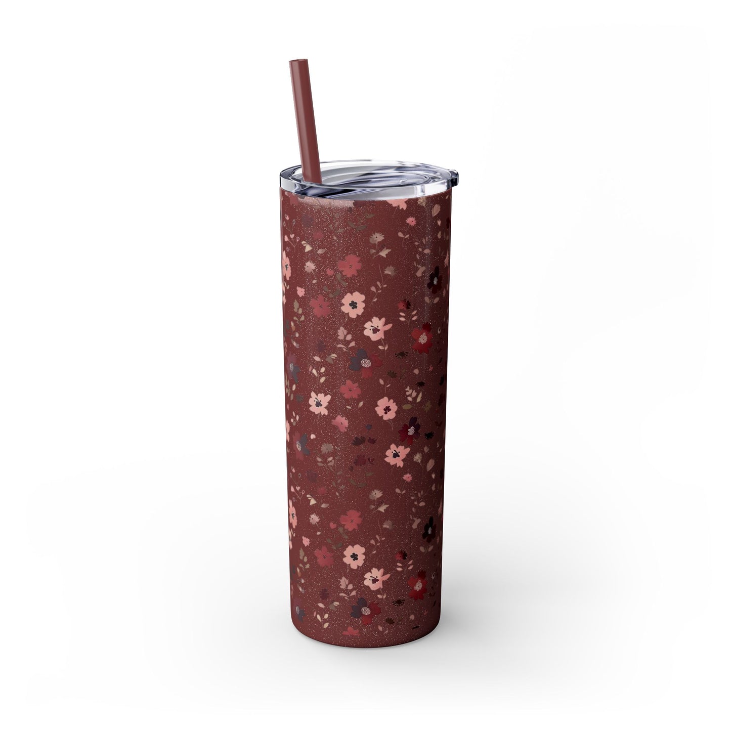 Floral Skinny Tumbler 20oz – Pink Blossom Straw Cup