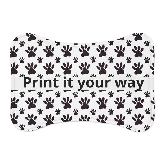 Paw Print Pet Feeding Mat — Customizable Non-Slip Placemat for Dogs & Cats