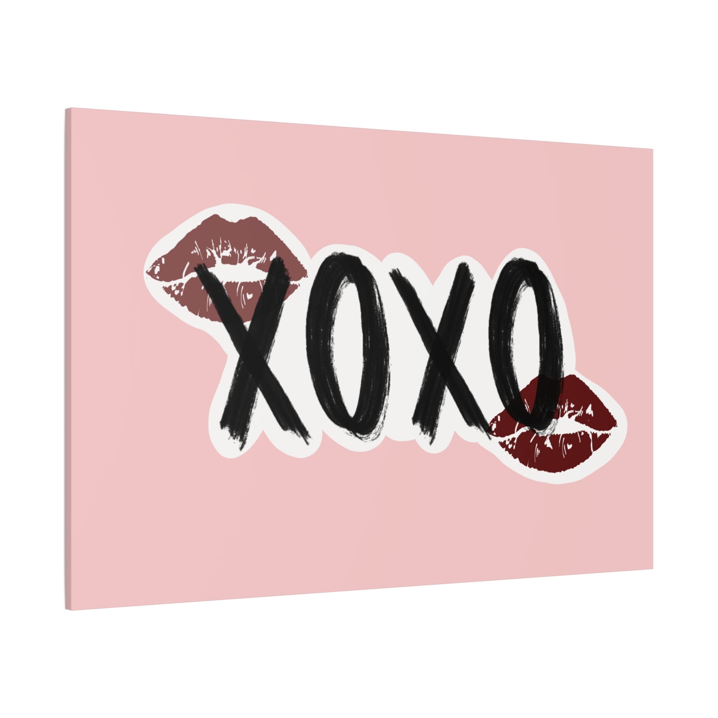 XOXO Kiss Wall Canvas — Pink Romantic Home Décor for Valentine’s Day