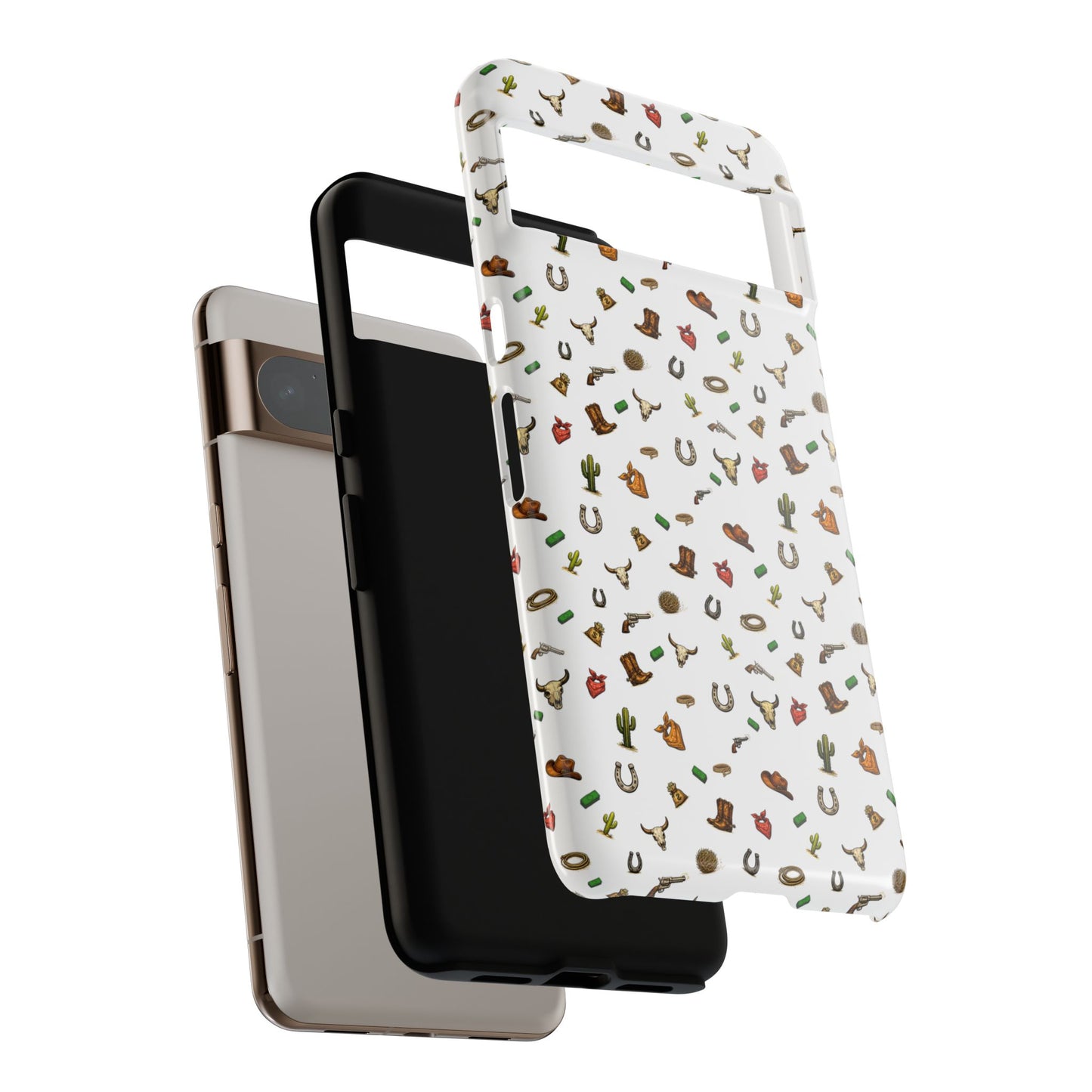 Western Pattern Phone Case — Cowboy Boots, Hats, Horseshoes & Cactus Tough Case