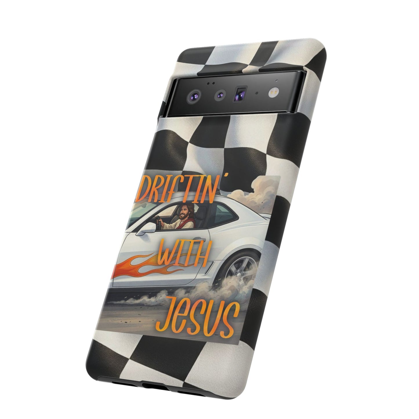Phone Case — "Driftin' With Jesus" Racing Crosscheck Design - Samsung/ Google phones