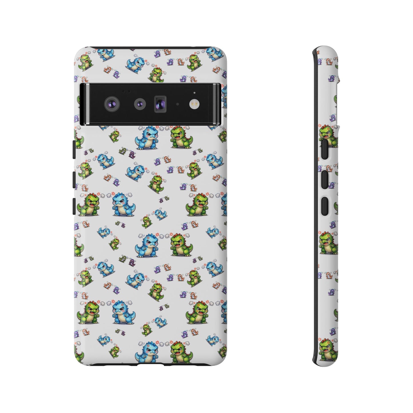 Cute Dino Pattern Phone Case — Playful Cartoon Dinosaur Tough Phone Cover