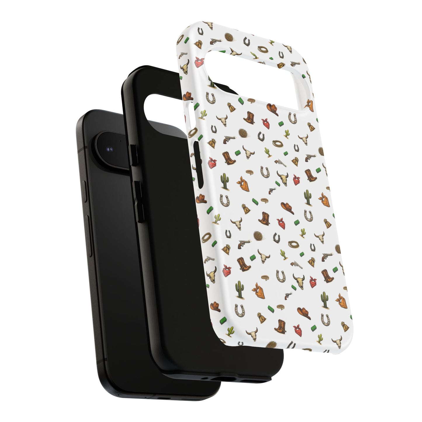 Western Pattern Phone Case — Cowboy Boots, Hats, Horseshoes & Cactus Tough Case