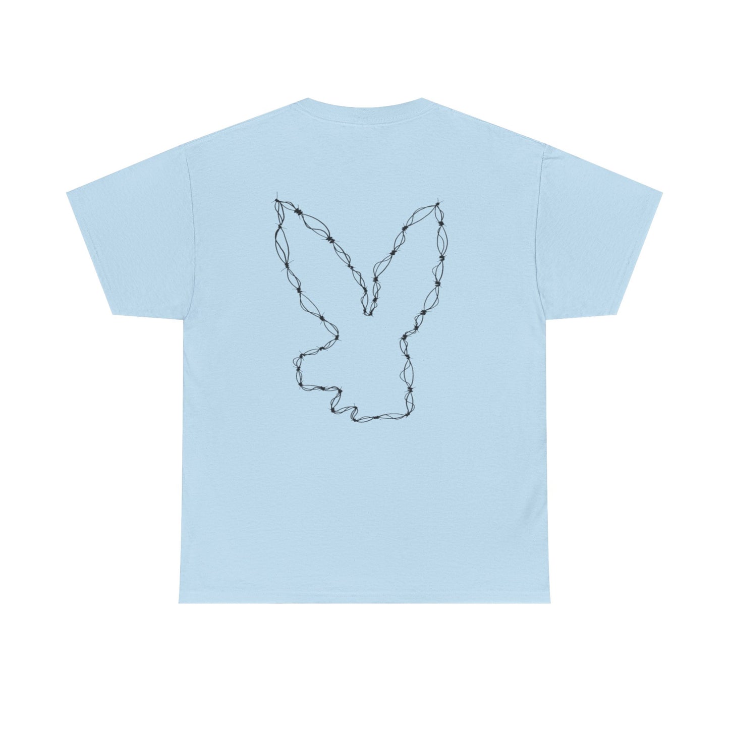 Bunny Outline Tee — Minimal Floral Rabbit Graphic T‑Shirt