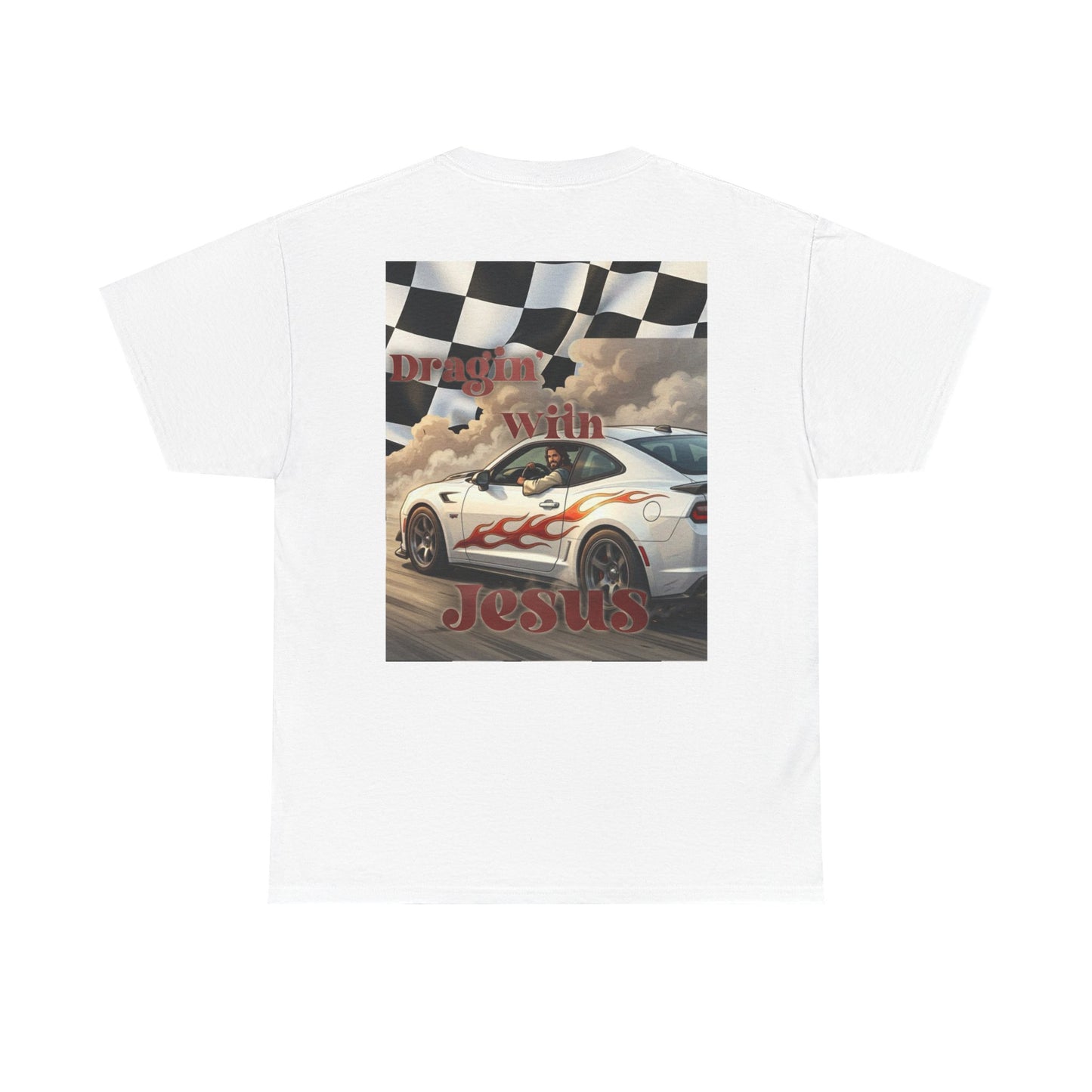 T-Shirt — "Dragin' With Jesus" Retro Racing Graphic Tee