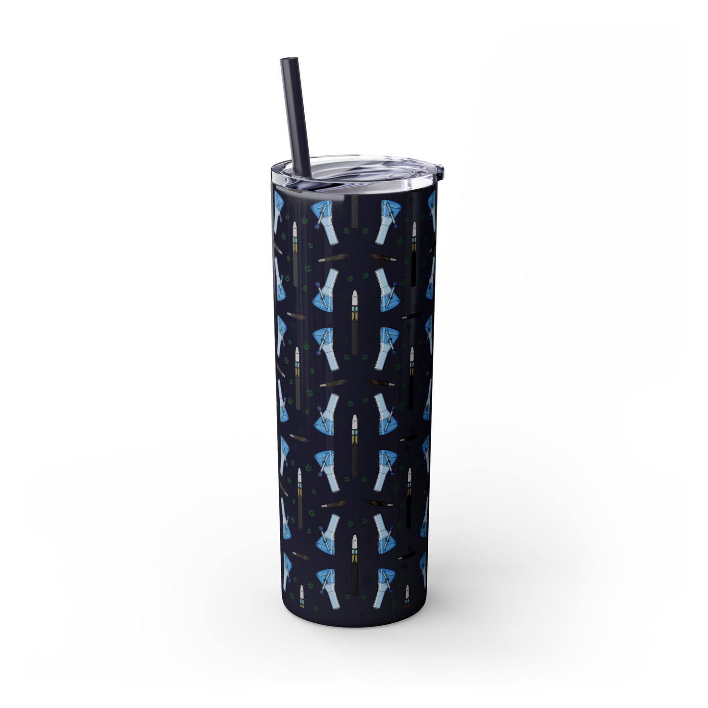 20oz Skinny Tumbler – Bongs & Penjamin Pattern | Travel Straw Cup for Stylists