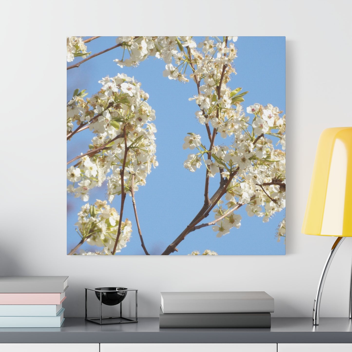 Blossom Branch Canvas Print — Spring White Flower Wall Art